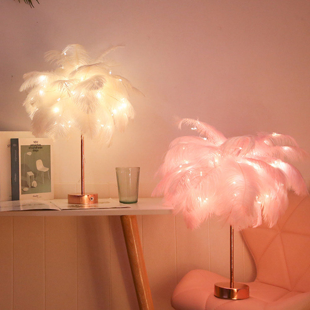 ModernRomanticFeatherTableLampYedwoDIY_1